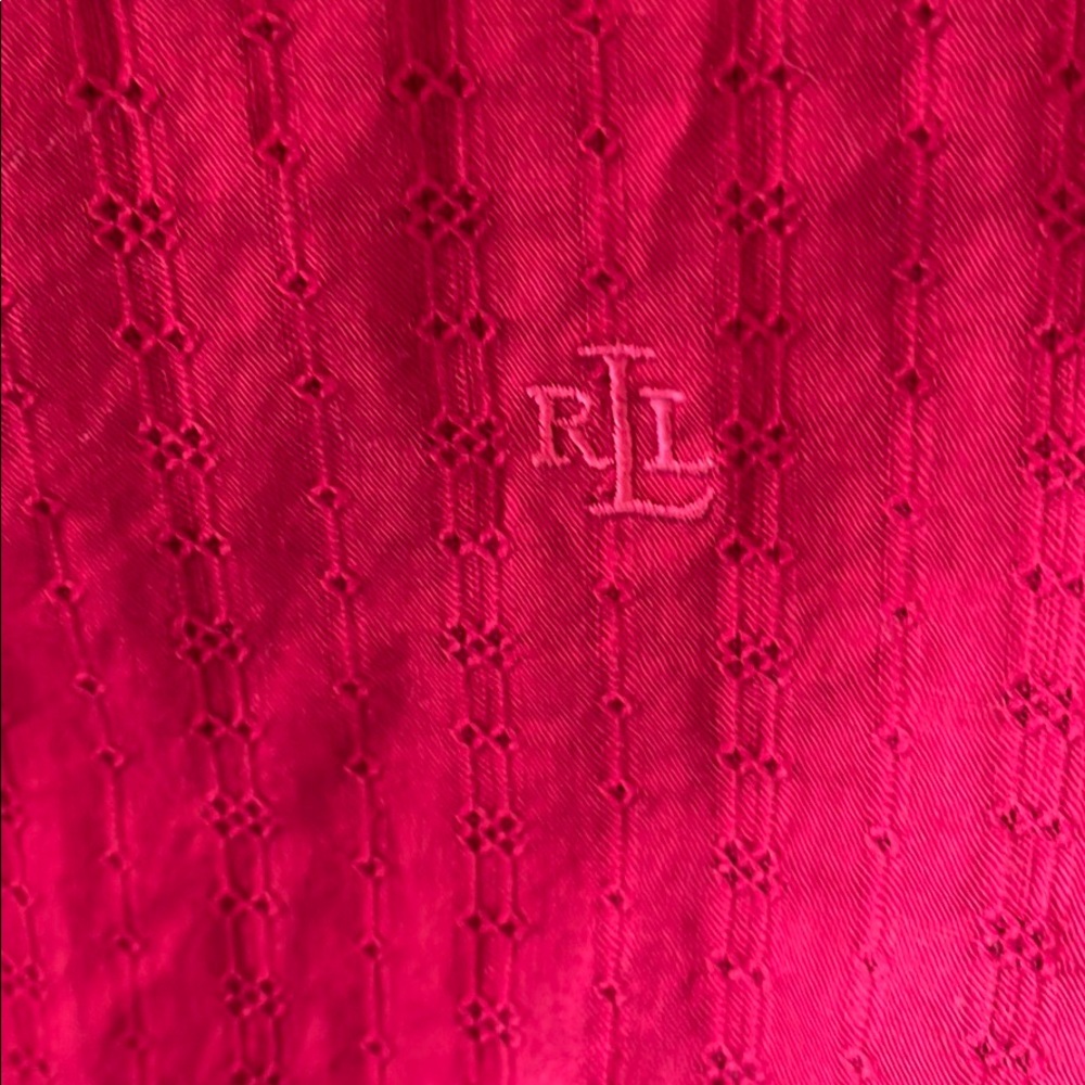 Lauren Ralph Lauren roll tab sleeve eyelet shirt. - Picture 3 of 10